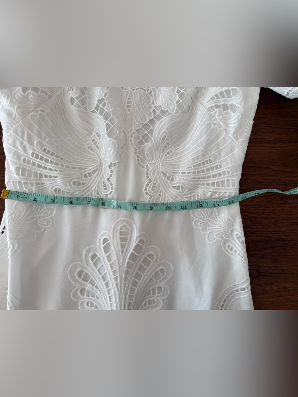 Shoshanna Soren White Medallion Geometric Lace Maxi Dress Size 6 - Picture 14 of 15